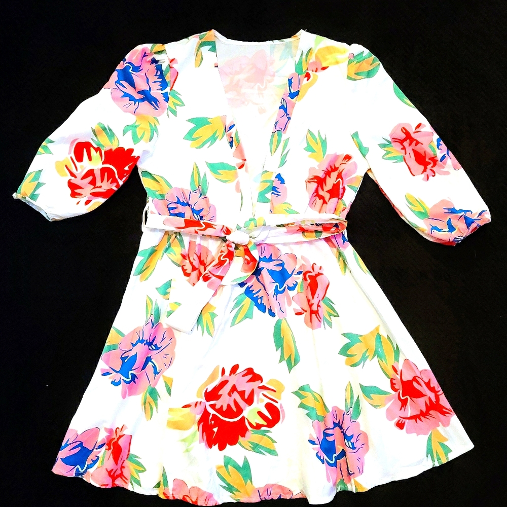 Floral low cut dress